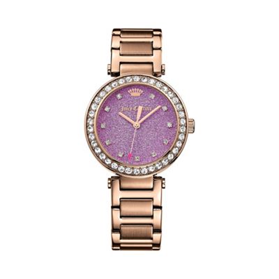 Ladies rose gold glitter dial bracelet watch 1901329